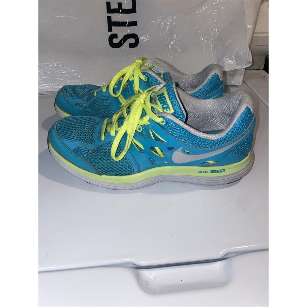 Nike Womens Dual Fusion Lite Running Shoes Turquoise 599560-403 Lace Up Size 9